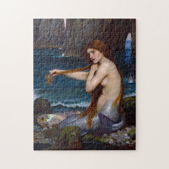 John William Waterhouse Sjöjungfru Art Puzzle Pussel (Vertikal)