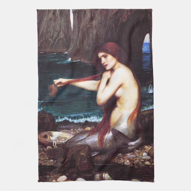 John William Waterhouse Sjöjungfru Kitchen Towel Kökshandduk (Vertikal)