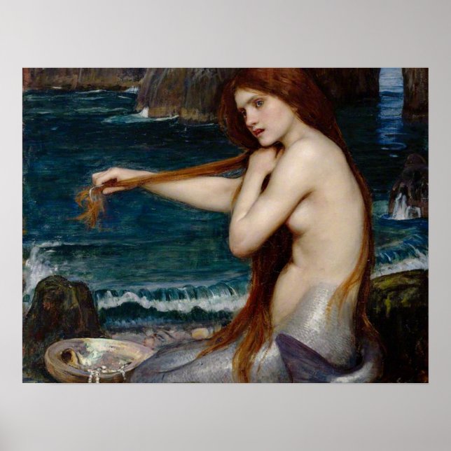 John William Waterhouse Sjöjungfru Poster (Framsidan)