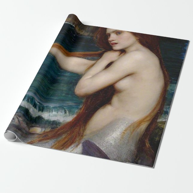 John William Waterhouse Sjöjungfru Presentpapper (Utrullad)