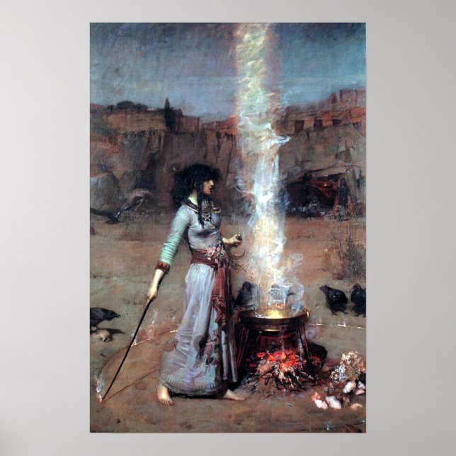 John William Waterhouse The Magic Circle Poster (Framsidan)