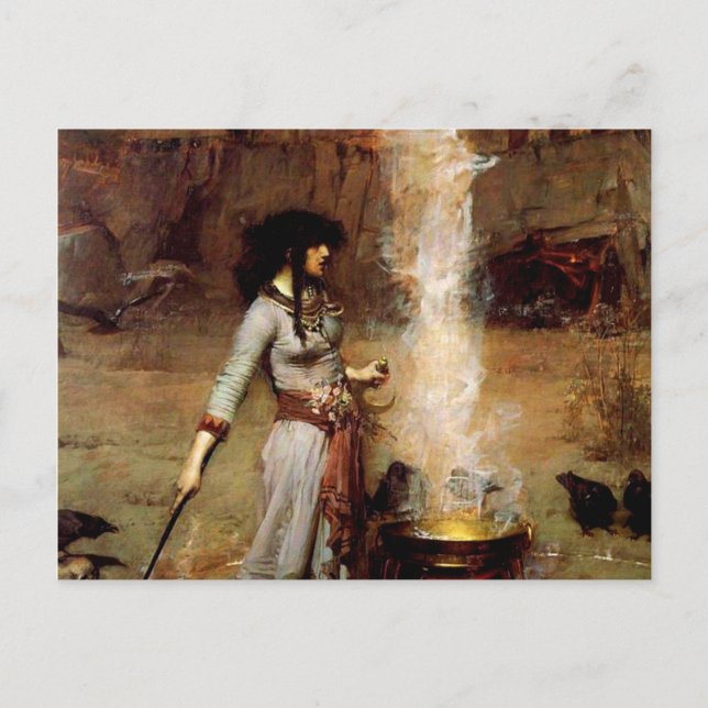 John William Waterhouse The Magic Circle Vykort (Framsida)
