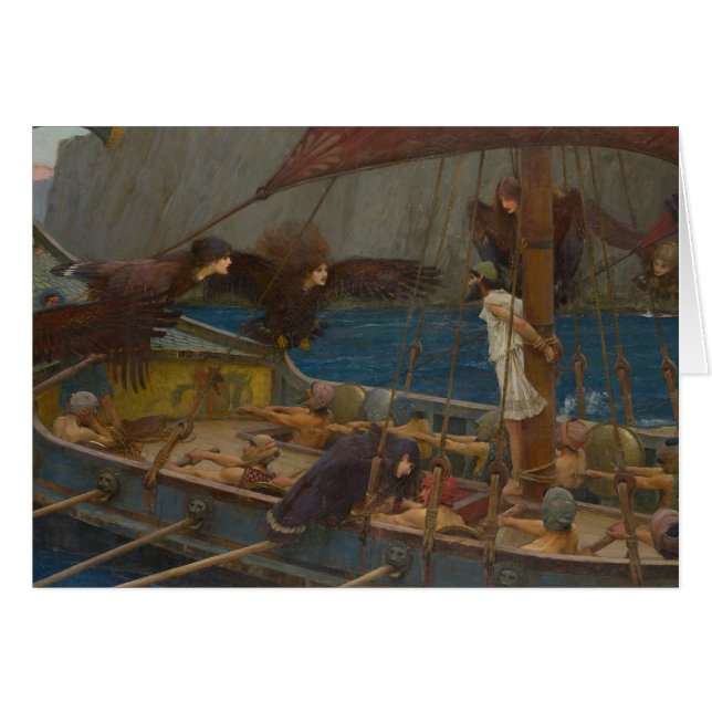 John William Waterhouse - Ulysses och Sirens Hälsningskort (Framsidan Horizontal)