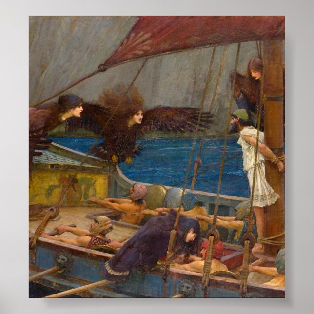 John William Waterhouse - Ulysses och Sirens Poster (Framsidan)