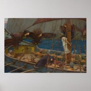 John William Waterhouse - Ulysses och Sirens Poster