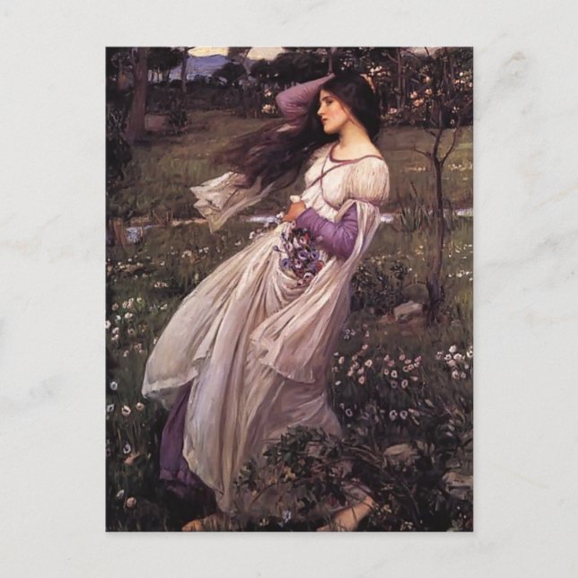 John William Waterhouse- Windblommor Vykort (Framsida)