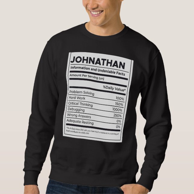 Johnathan Nutrition Information Problem Solving Ha Lång Ärmad Tröja (Framsida)