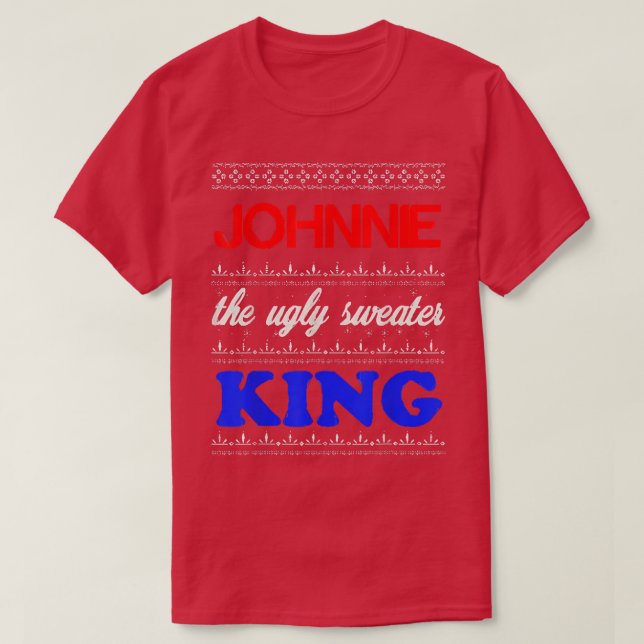 JOHNNIE: Ugly Sweater Kung Glad helg T-Shi T Shirt (Design framsida)