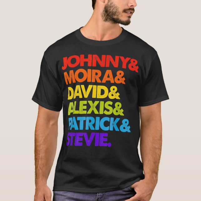 Johnny and Moira and David and Alexis  T Shirt (Framsida)