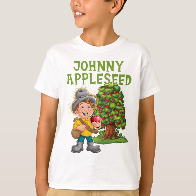 Johnny Appleseed Apple Day Sept 26 Celebrate T Shirt (Framsida)