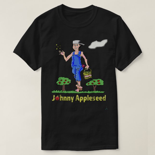 Johnny Appleseed Apple Träd Seed Orchard Nursery T Shirt (Design framsida)