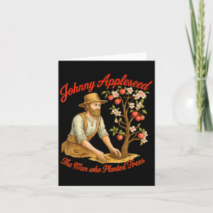 Johnny Appleseed Day September 26:e Retro Träd Kort