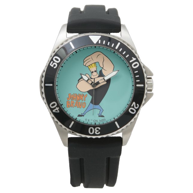 Johnny Bravo Bild Ram Pose Armbandsur (Framsida)