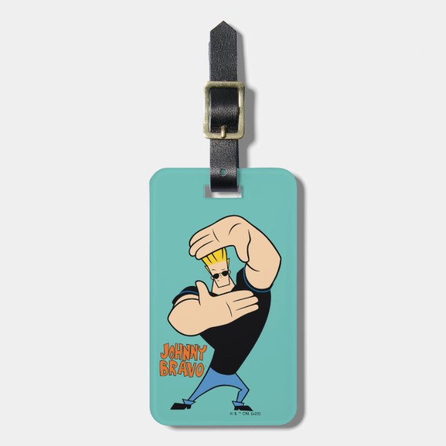 Johnny Bravo Bild Ram Pose Bagagebricka (Vertikal Framsida)