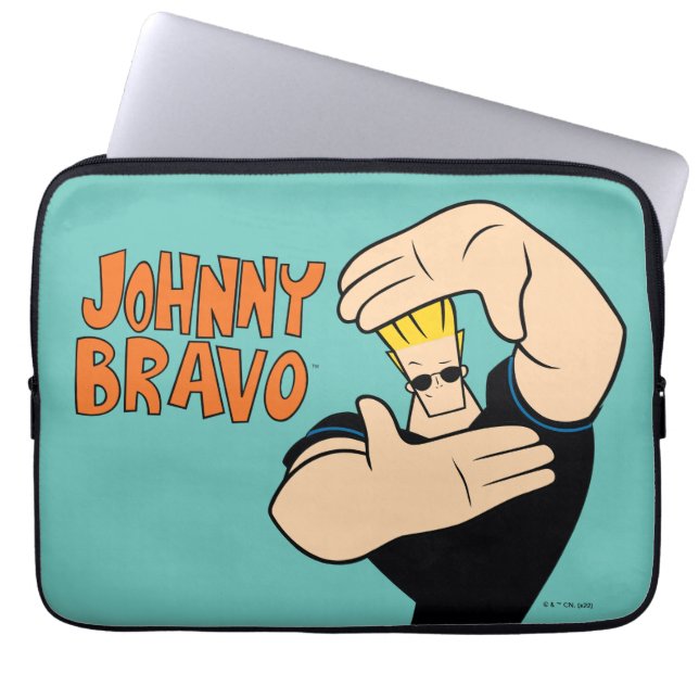 Johnny Bravo Bild Ram Pose Laptop Fodral (Framsidan)