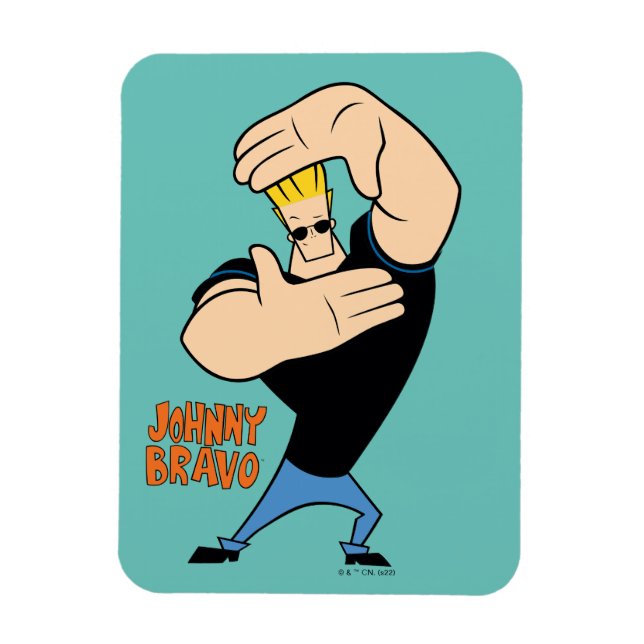 Johnny Bravo Bild Ram Pose Magnet (Vertikal)