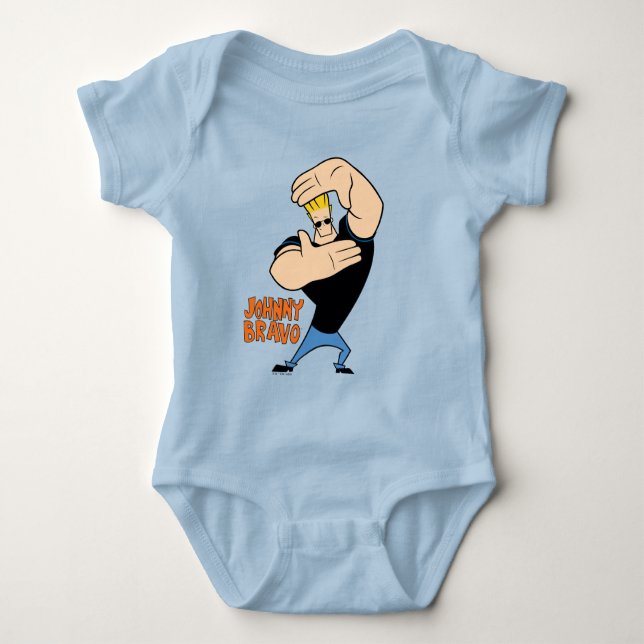Johnny Bravo Bild Ram Pose T Shirt (Framsida)