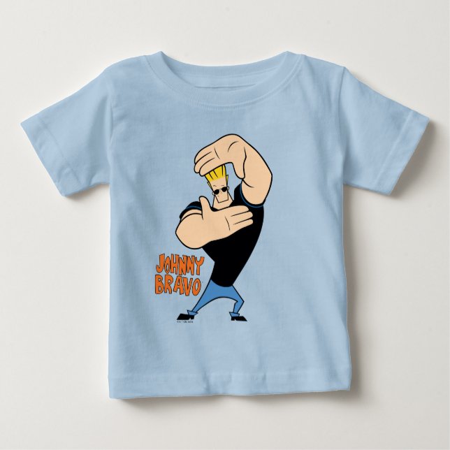 Johnny Bravo Bild Ram Pose T Shirt (Framsida)