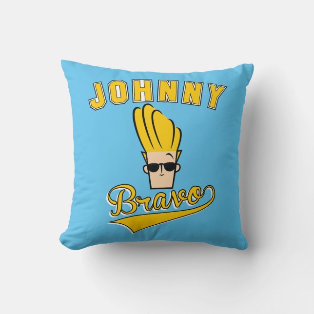 Johnny Bravo Collegiate Graphic Kudde (Framsida)