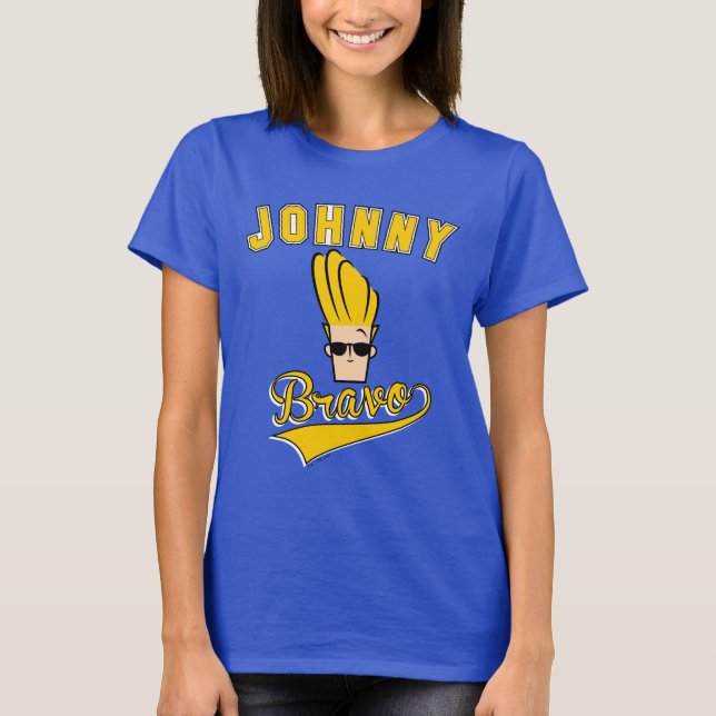 Johnny Bravo Collegiate Graphic T Shirt (Framsida)