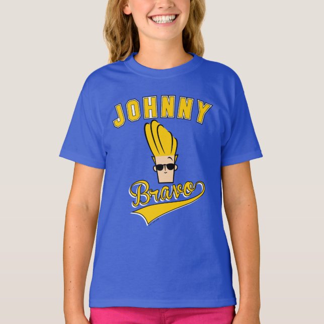 Johnny Bravo Collegiate Graphic T Shirt (Framsida)