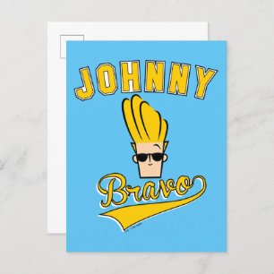 Johnny Bravo Collegiate Graphic Vykort