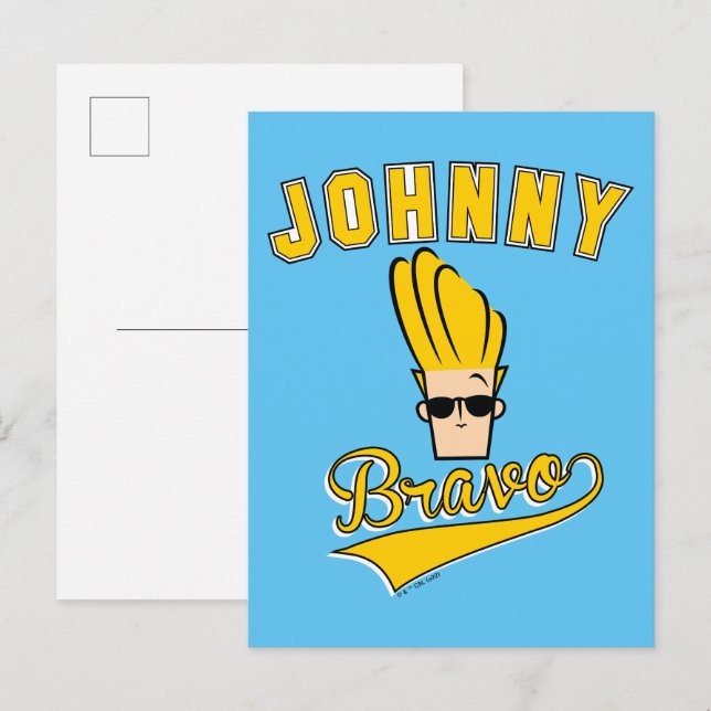 Johnny Bravo Collegiate Graphic Vykort (Fram/baksida)