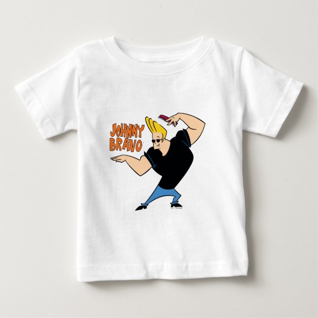 Johnny Bravo Combing Hair T Shirt (Framsida)