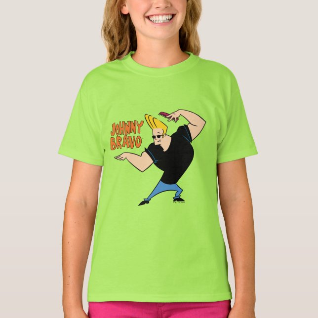 Johnny Bravo Combing Hair T Shirt (Framsida)