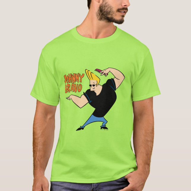 Johnny Bravo Combing Hair T Shirt (Framsida)