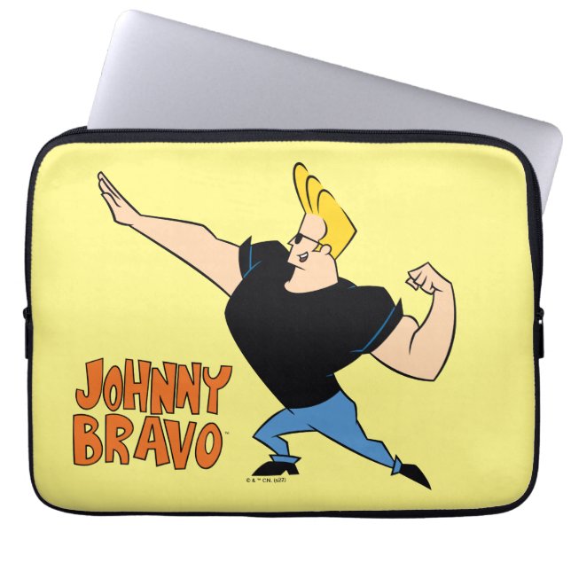 Johnny Bravo Flexing Laptop Fodral (Framsidan)