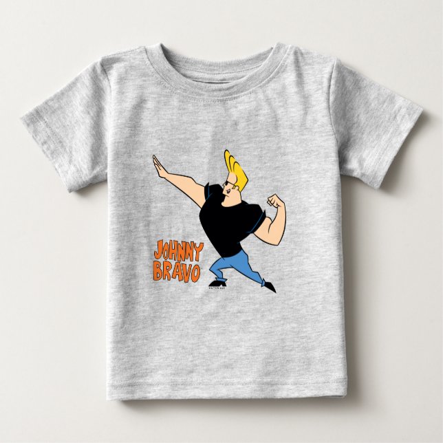Johnny Bravo Flexing T Shirt (Framsida)