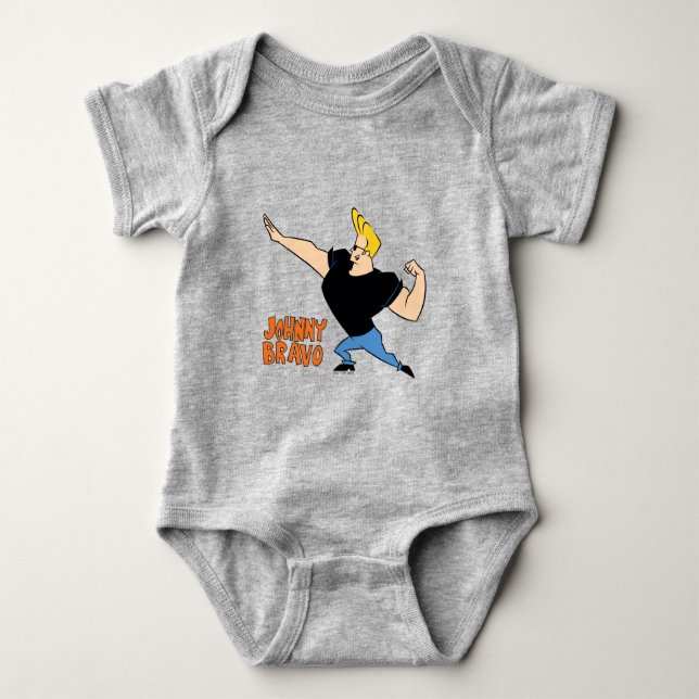 Johnny Bravo Flexing T Shirt (Framsida)