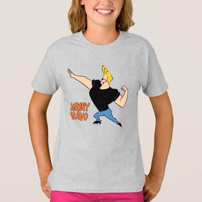 Johnny Bravo Flexing T Shirt (Framsida)