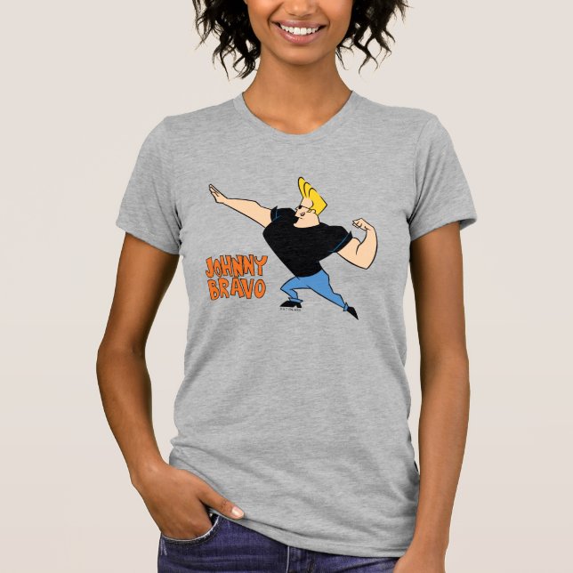 Johnny Bravo Flexing T Shirt (Framsida)