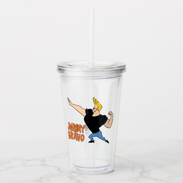 Johnny Bravo Flexing Take Away Mugg (Framsida)