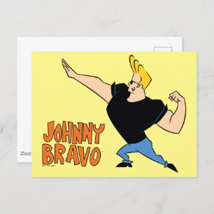 Johnny Bravo Flexing Vykort