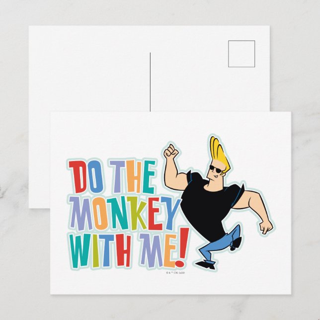 Johnny Bravo, gör apan med mig! Vykort (Fram/baksida)
