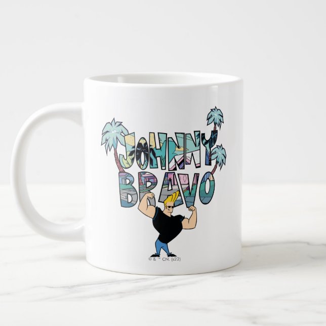 Johnny Bravo Handflatan Träd Namn Jumbo Mugg (Vänster)
