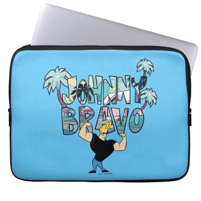 Johnny Bravo Handflatan Träd Namn Laptop Fodral (Framsidan)
