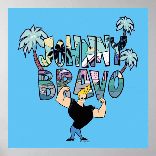 Johnny Bravo Handflatan Träd Namn Poster (Framsidan)