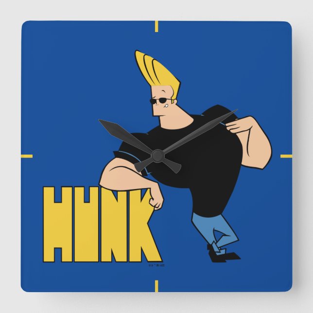 Johnny Bravo - Hunk Fyrkantig Klocka (Framsida)