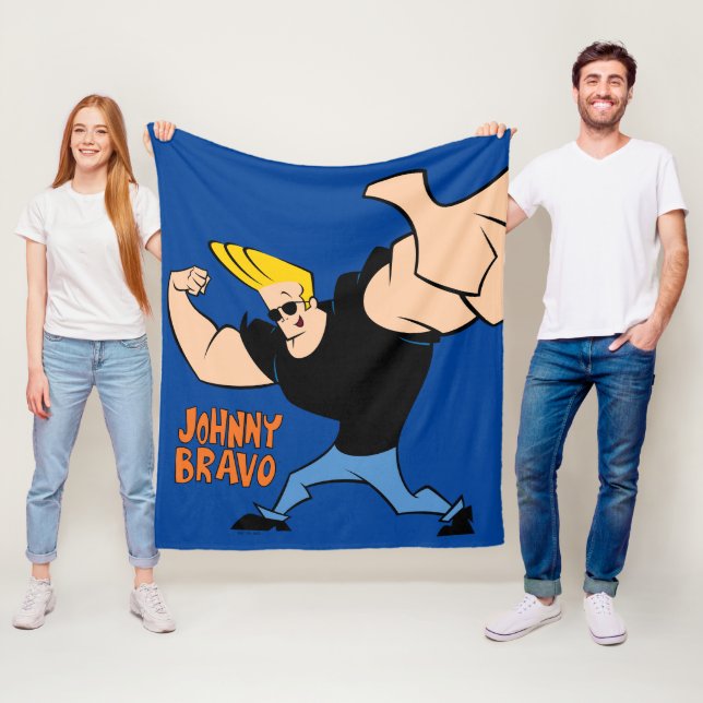 Johnny Bravo Iconic Pose Fleecefilt (På plats)
