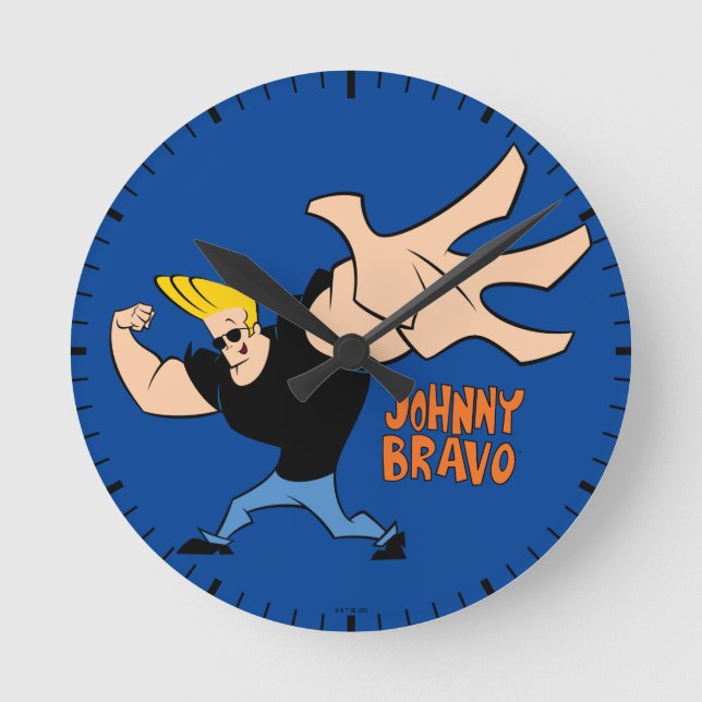 Johnny Bravo Iconic Pose Rund Klocka (Framsida)