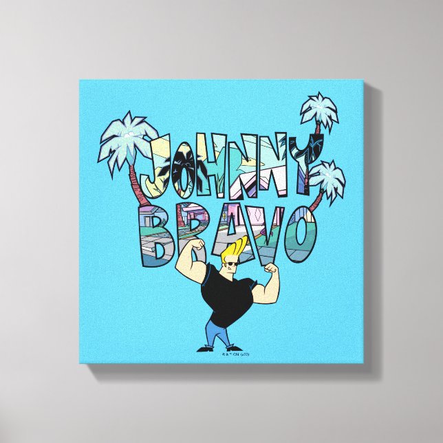 Johnny Bravo Palm Tree Name Canvastryck (Framsida)
