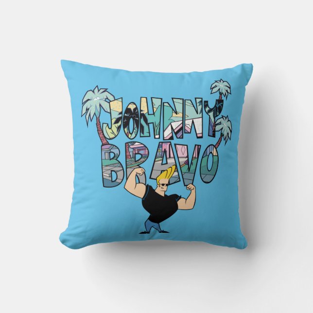 Johnny Bravo Palm Tree Name Kudde (Framsida)