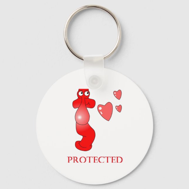 Johnny Condom Protected Hearts Nyckelring (Framsida)