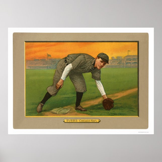 Johnny Evers Unge Baseball 1911 Poster (Framsidan)