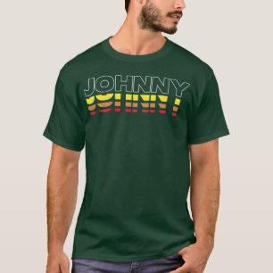 Johnny Förnamn Roligt Vintage Solnedgång Johnny ro T Shirt