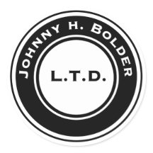 Johnny H. Bold Round Sticker